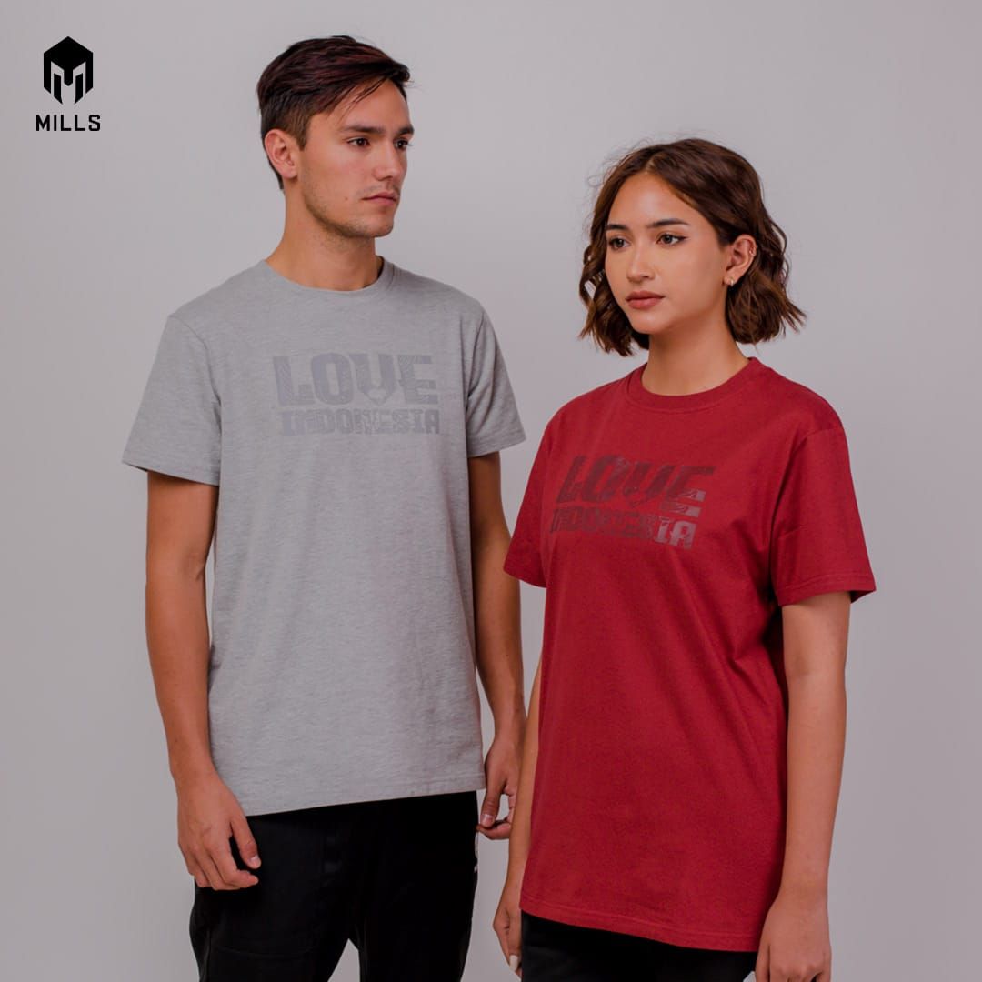 Mills Baju Oblong Katun Cotton T-Shirt LOVE INDONESIA 21004