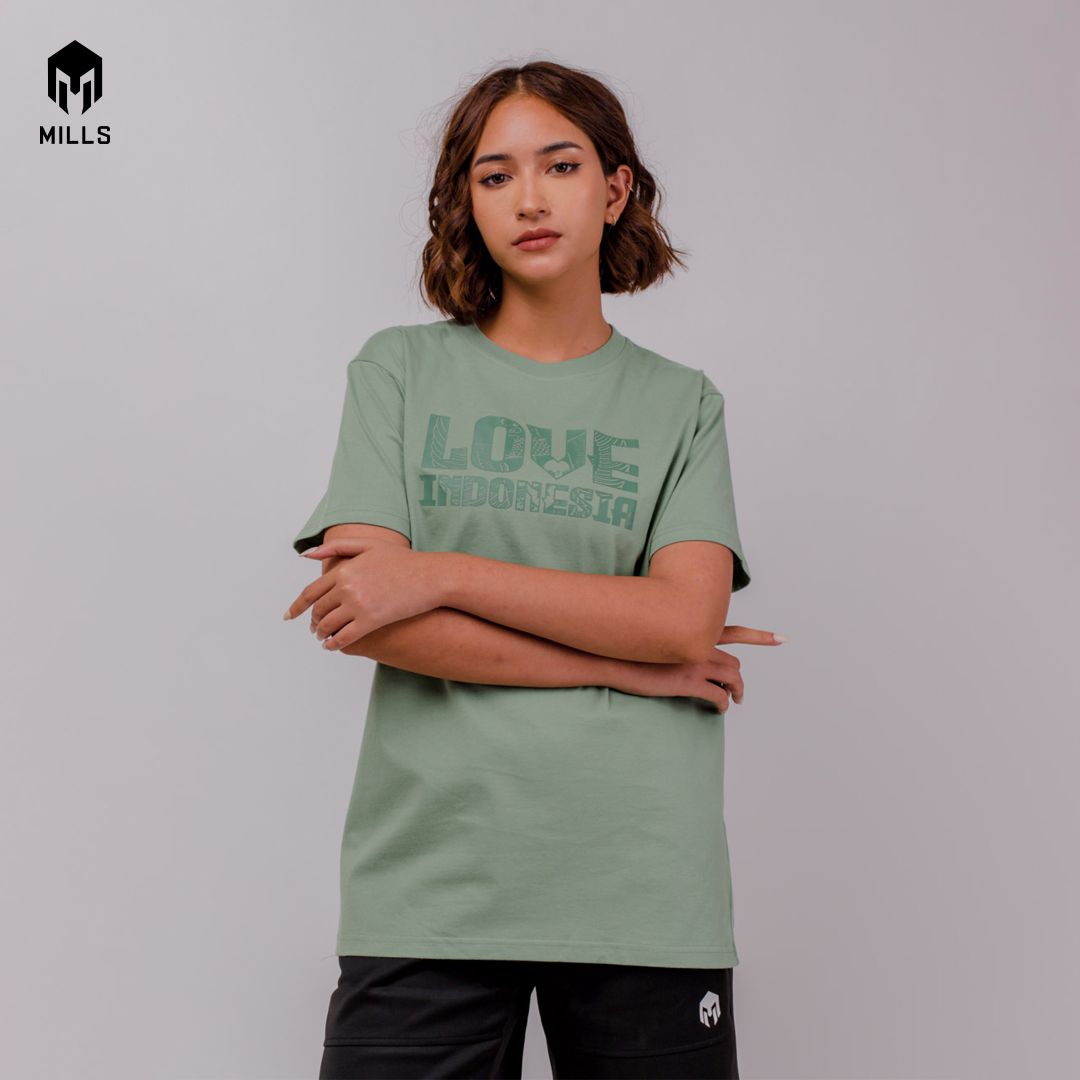 Mills Baju Oblong Katun Cotton T-Shirt LOVE INDONESIA 21004