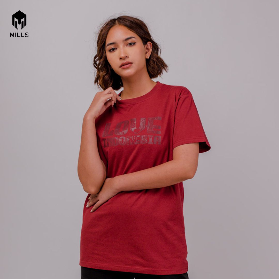 Mills Baju Oblong Katun Cotton T-Shirt LOVE INDONESIA 21004