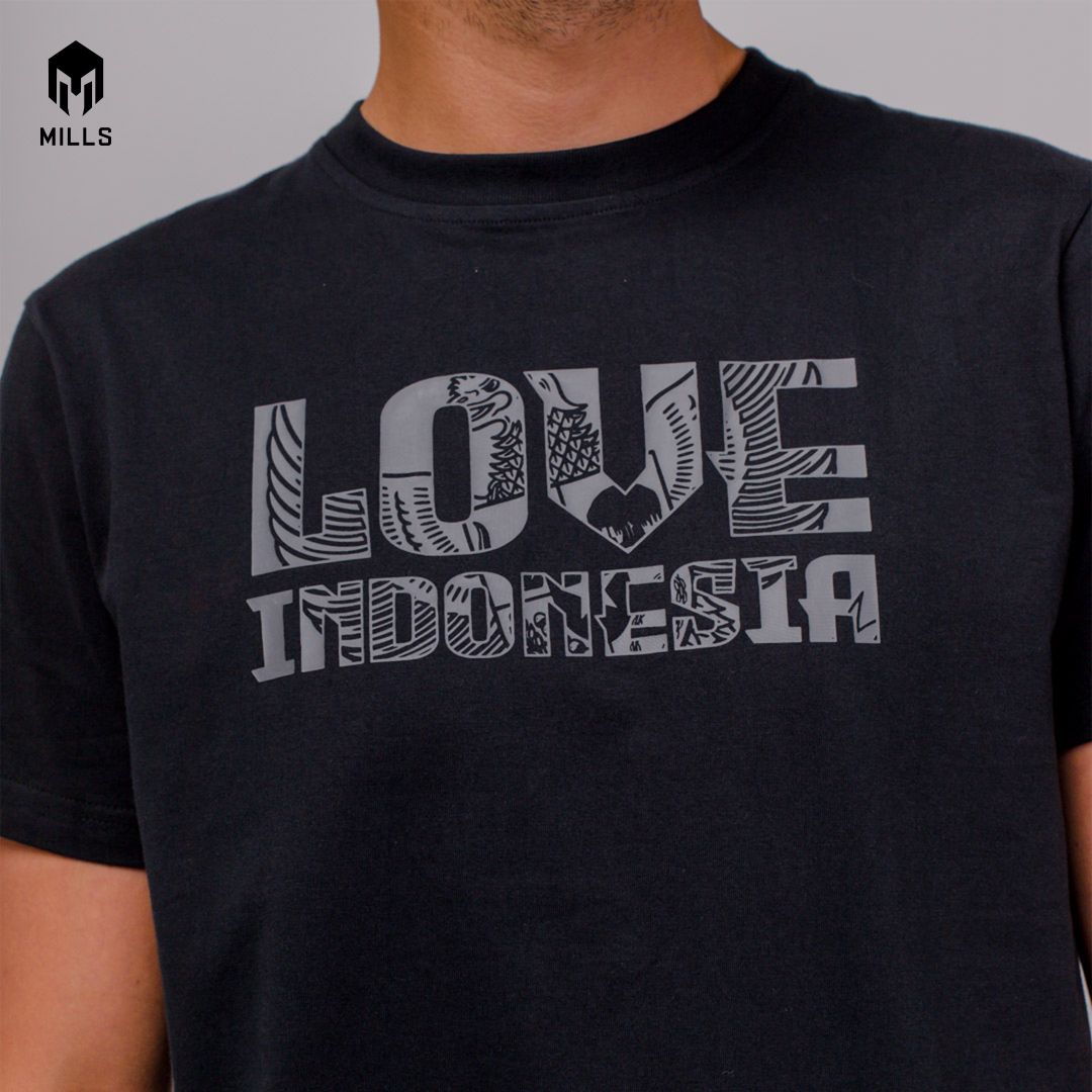 Mills Baju Oblong Katun Cotton T-Shirt LOVE INDONESIA 21004