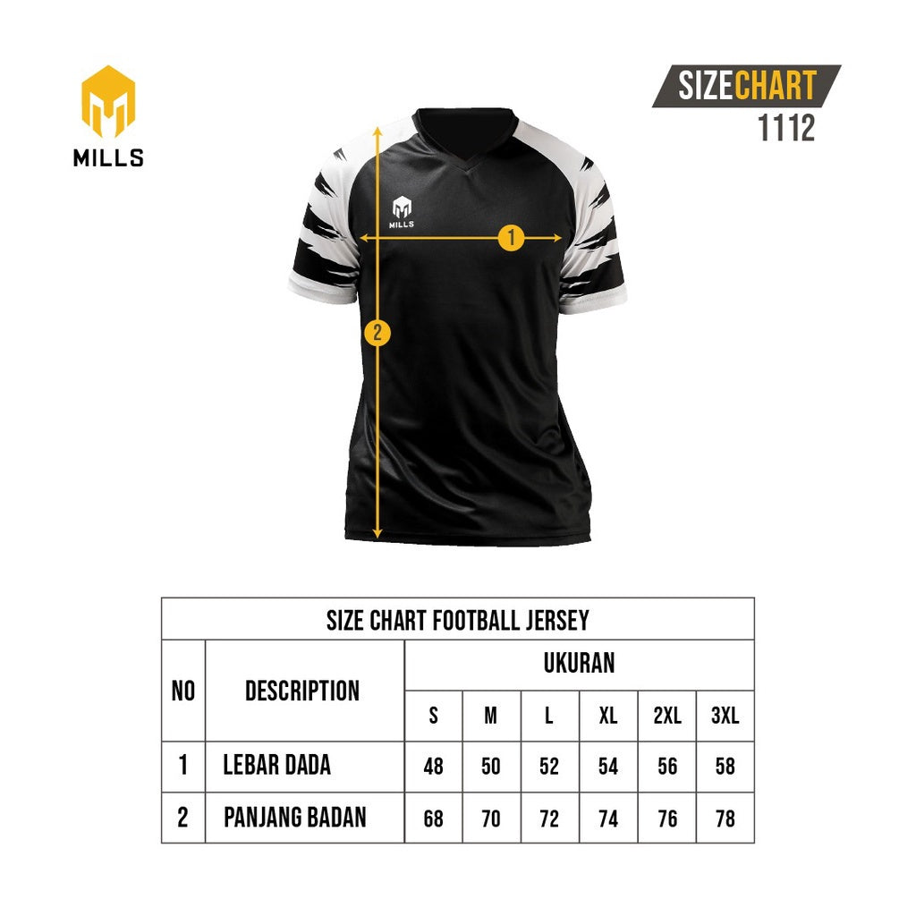 MILLS Baju Olahraga Jersey Sepakbola Football Futsal Soccer Jersey Rampage 1112