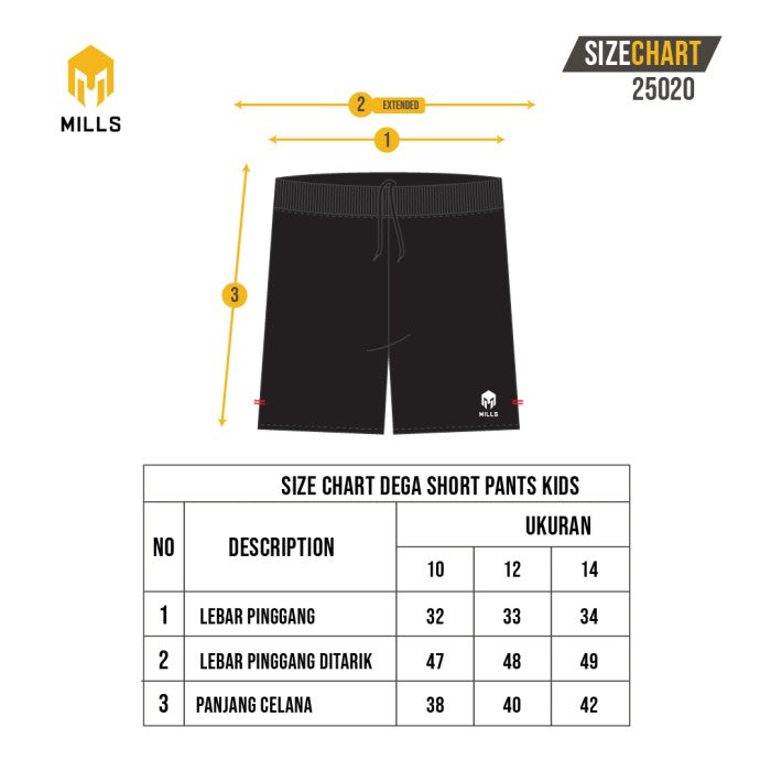 MILLS Celana Olahraga Sepakbola Futsal FOOTBALL SHORT Dega Kids 25020