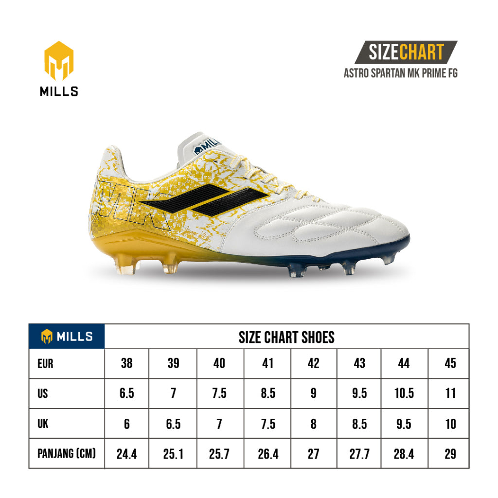 MILLS Sepatu Sepakbola Astro Spartan MK Prime FG Black / Dk. Grey / Gold 9301504