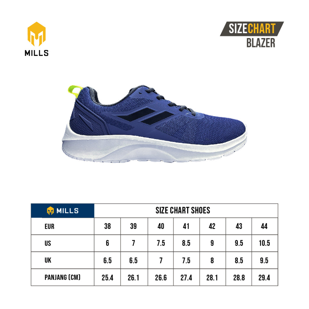 MILLS Sepatu Lari Running Shoes Blazer Navy / Black / White 9100504