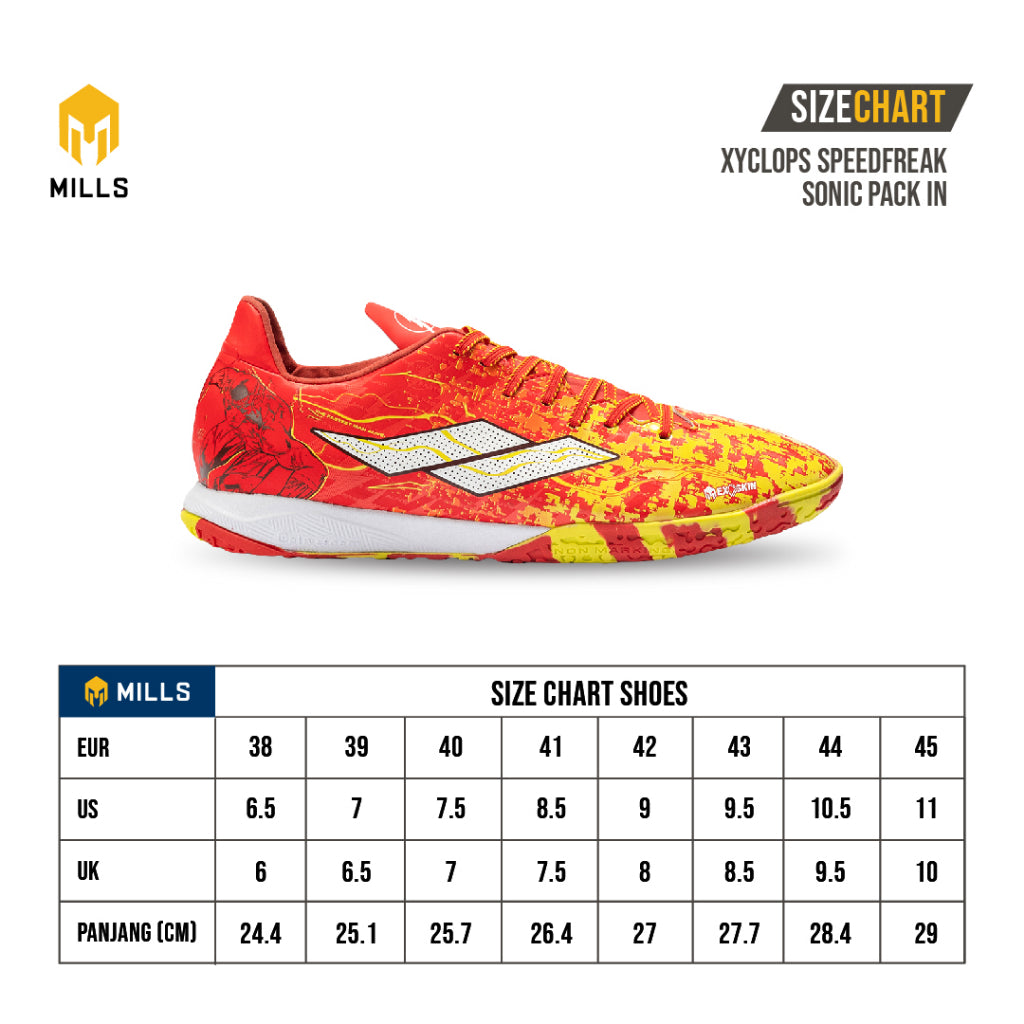 MILLS Sepatu Sepakbola Speedfreak Sonic Pack In Red / Yellow / White 9402401