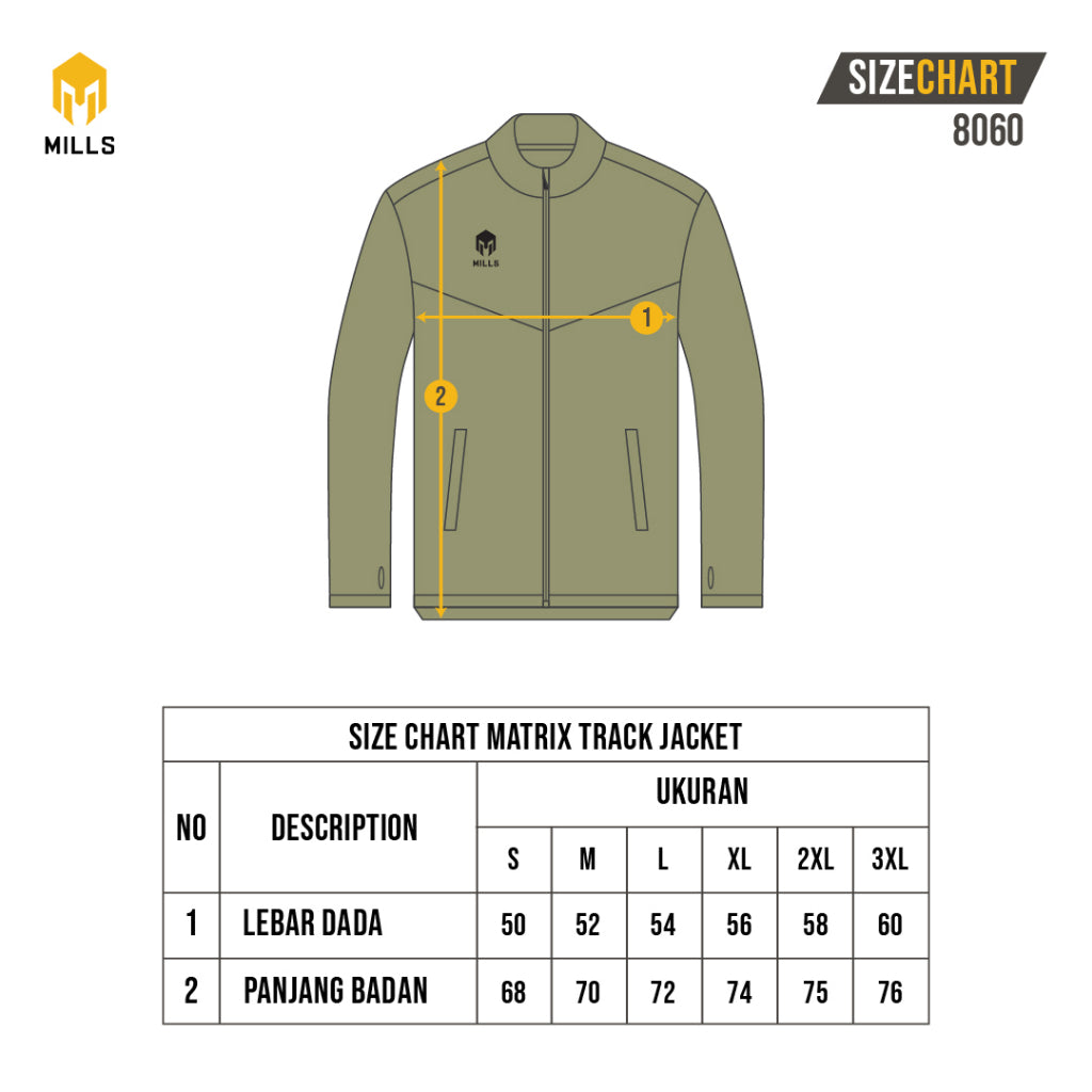 MILLS Jaket Olahraga Track Matrix Track Jacket 8060