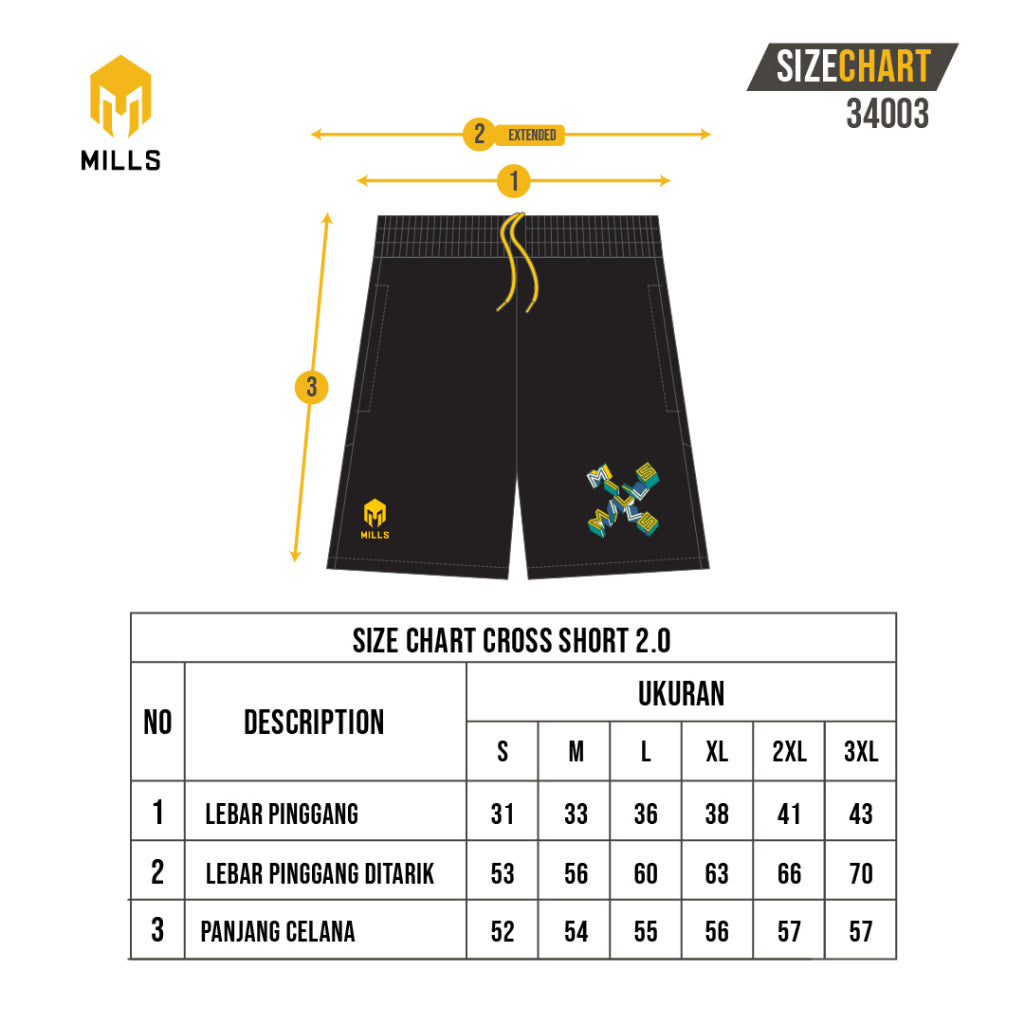 MILLS Celana Training Pendek Cross Short Pants 2.0 34003