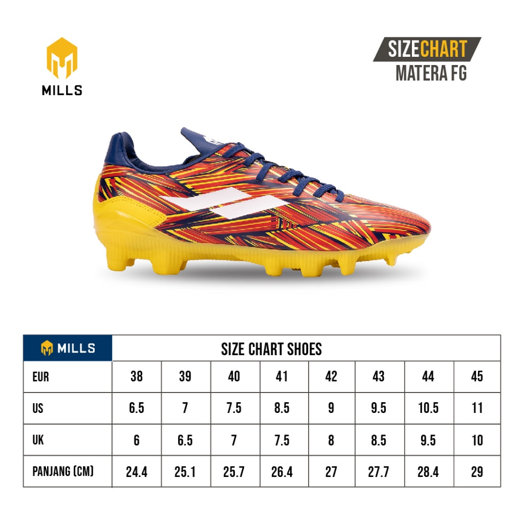 MILLS Sepatu Sepakbola Matera FG Red / Navy / Yellow 9301006
