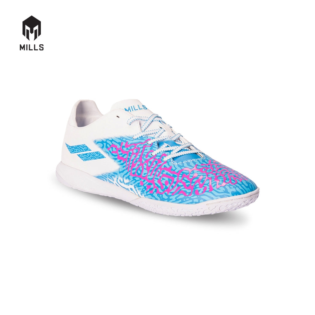 MILLS Sepatu Futsal T-RITON Genome Prime In White / Ocean Blue / Pink 9402241