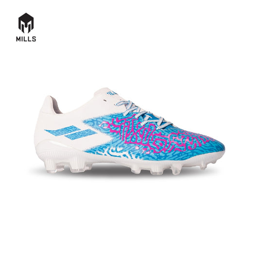 MILLS Sepatu Sepakbola T-RITON Genome Prime FG White / Ocean Blue / Pink 9302801