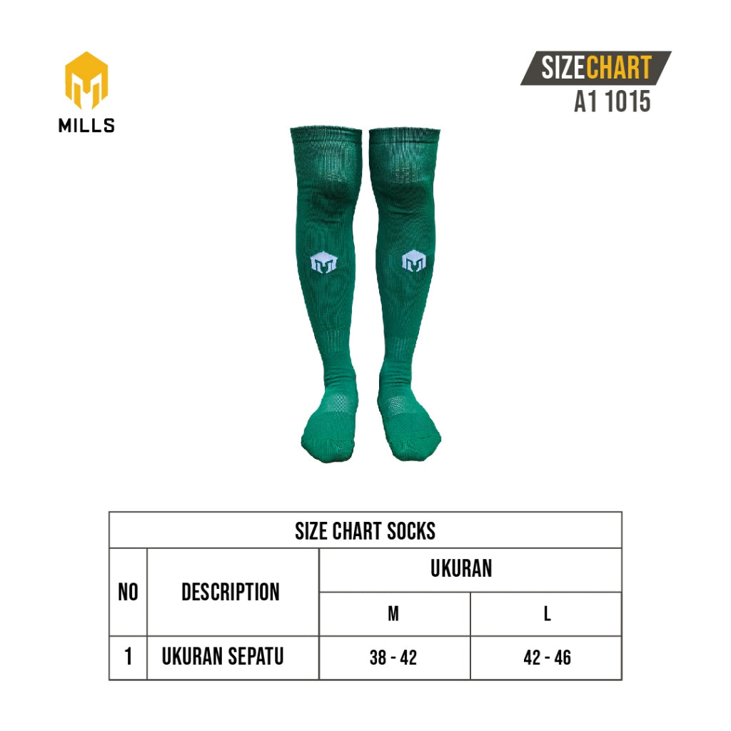 MILLS Kaos Kaki Olahraga Sepakbola Futsal Soccer Socks A1 1015