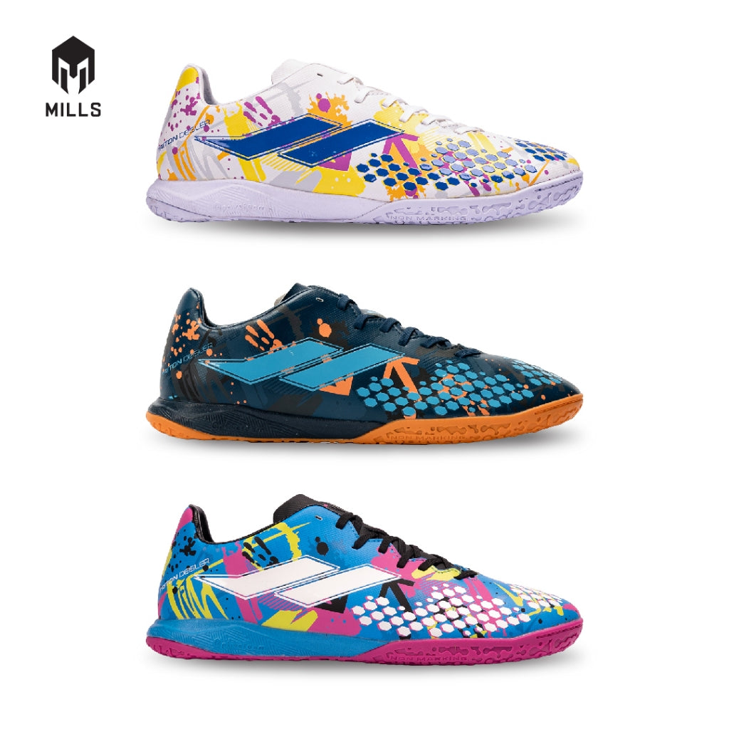 MILLS Sepatu Futsal TRITON Deisler 1.1 Prime In Insigna Doodles / Orange 9402356