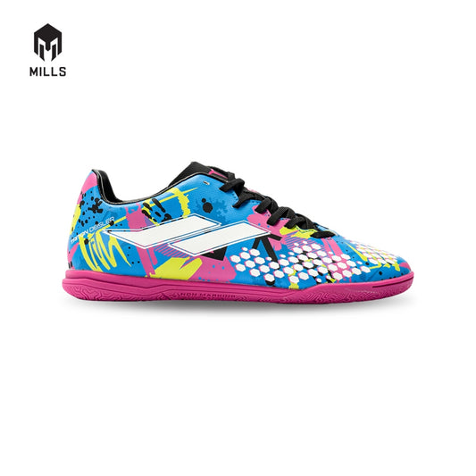 MILLS Sepatu Futsal TRITON Deisler 1.1 JR In Blue. Doodles / Black / Magenta 9800404