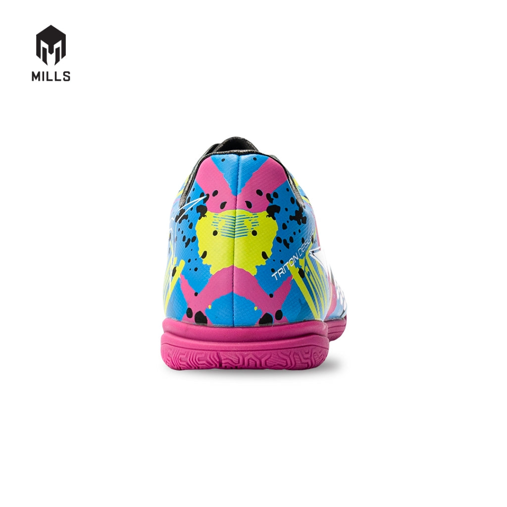 MILLS Sepatu Futsal TRITON Deisler 1.1 JR In Blue. Doodles / Black / Magenta 9800404