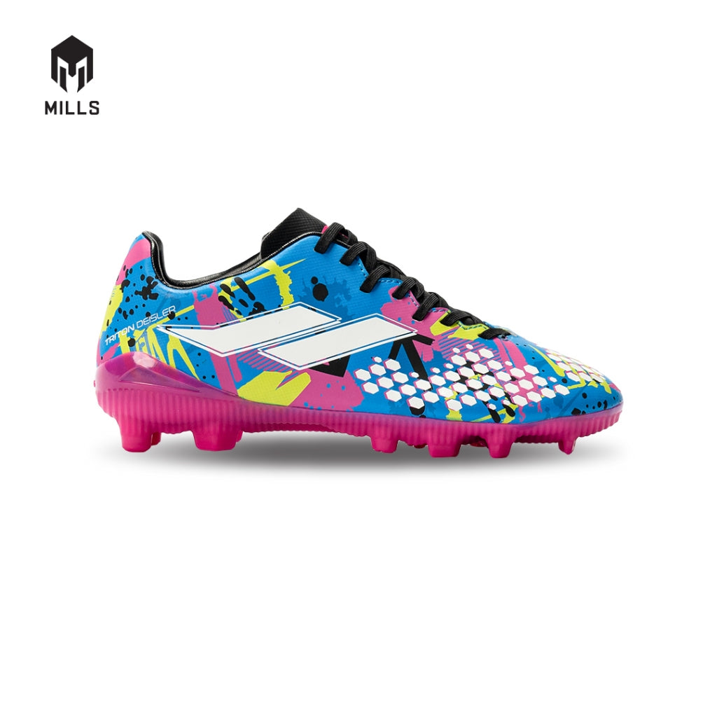 MILLS Sepatu Sepakbola TRITON Deisler 1.1 JR FG Blue Doodles / Black / Magenta 9200404