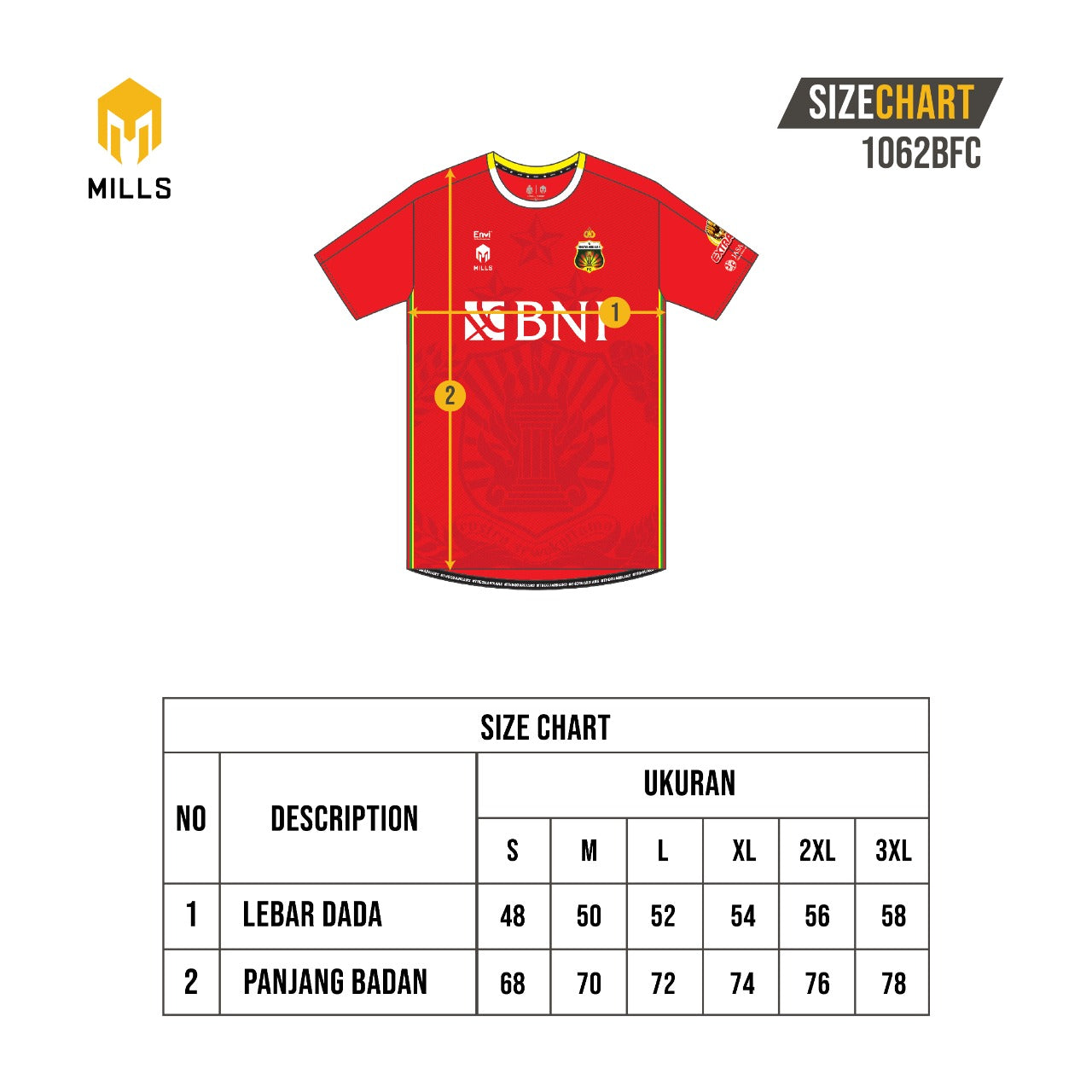 MILLS BHAYANGKARA FC AWAY JERSEY RED 1062BFC