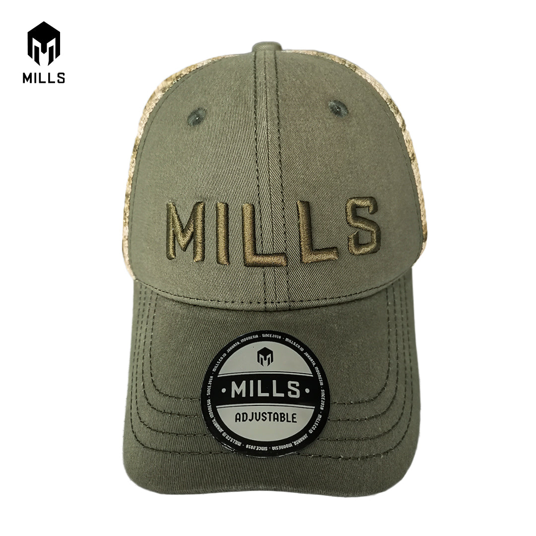 MILLS TOPI CAP TRUCKER OLIVE A4 4013