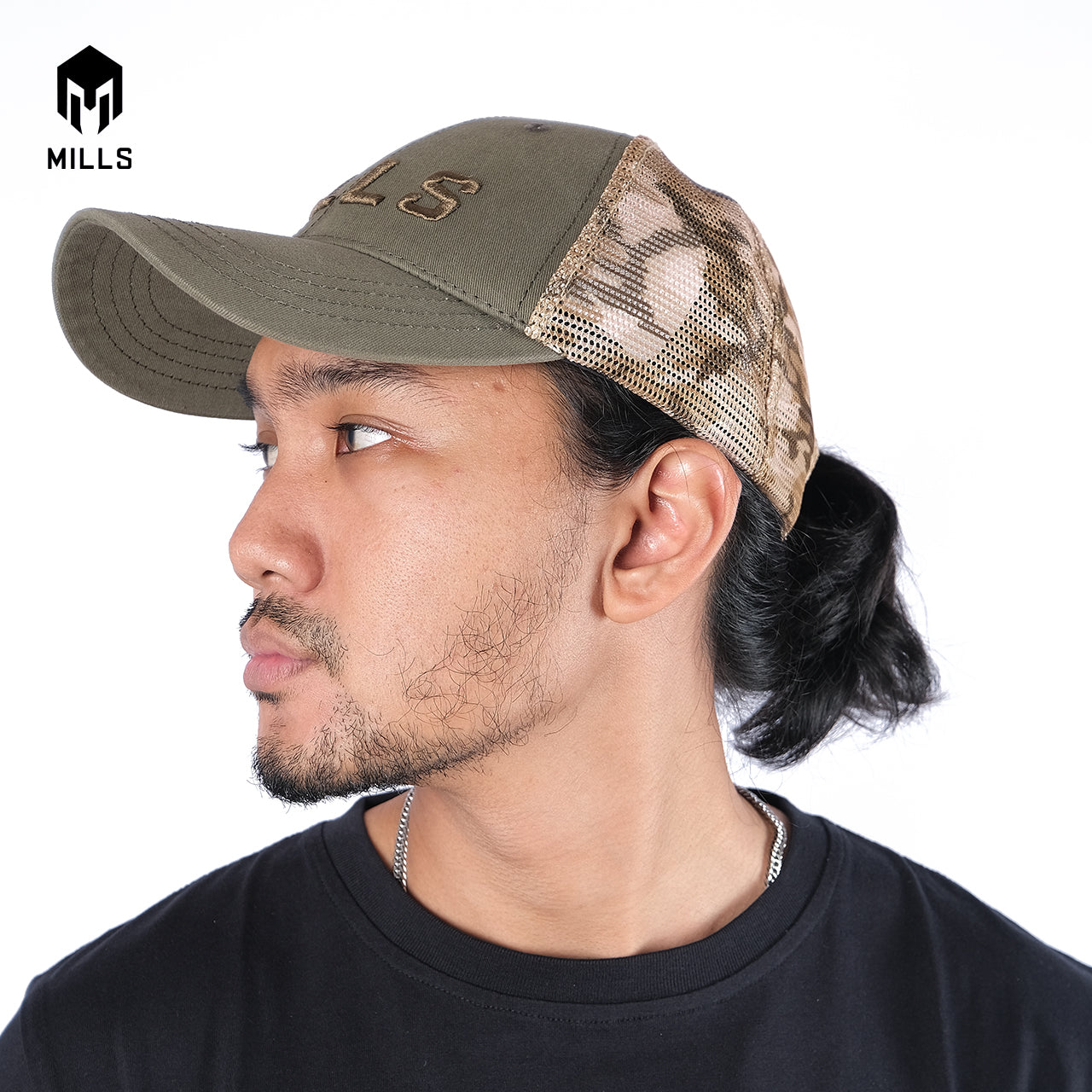 MILLS TOPI CAP TRUCKER OLIVE A4 4013