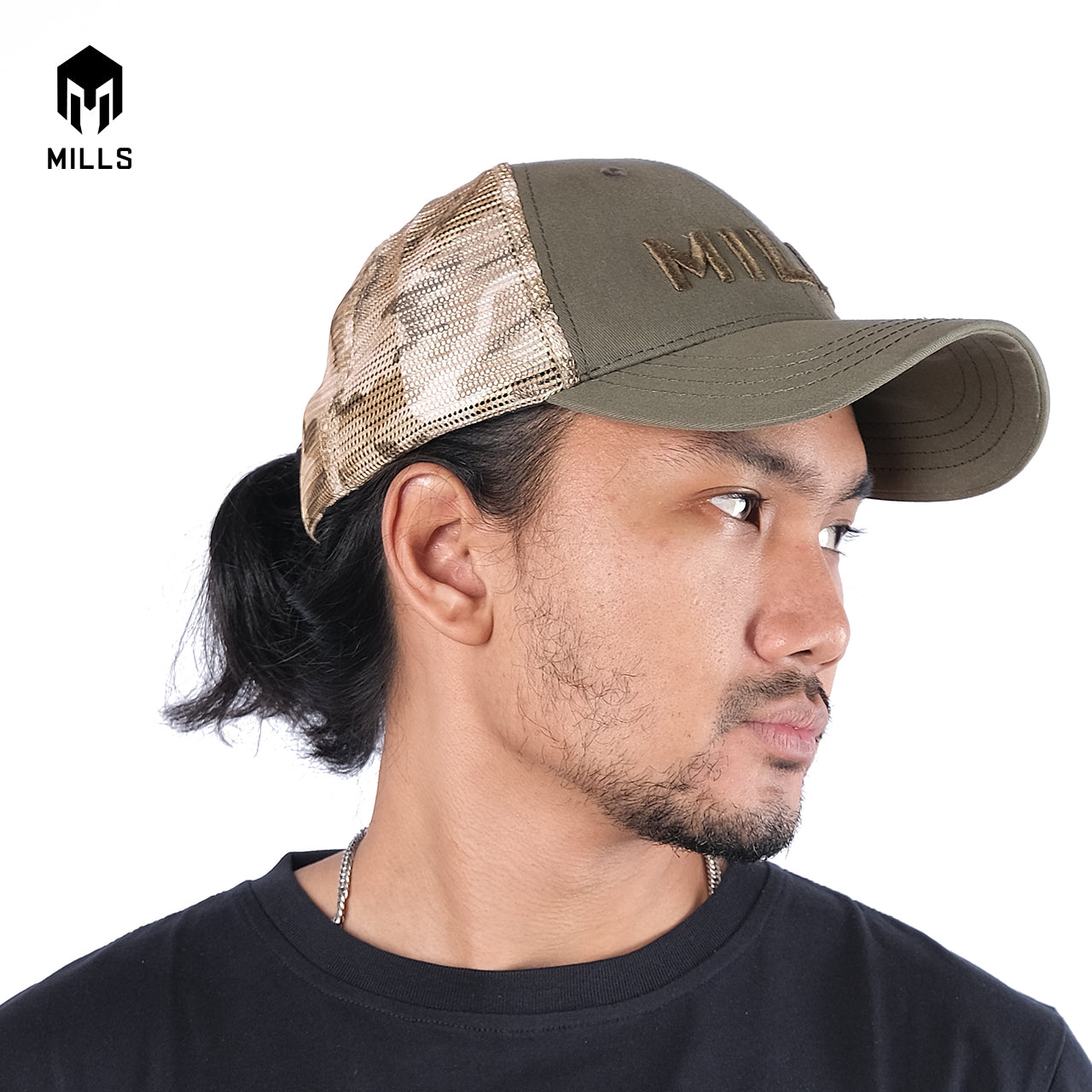 MILLS TOPI CAP TRUCKER OLIVE A4 4013