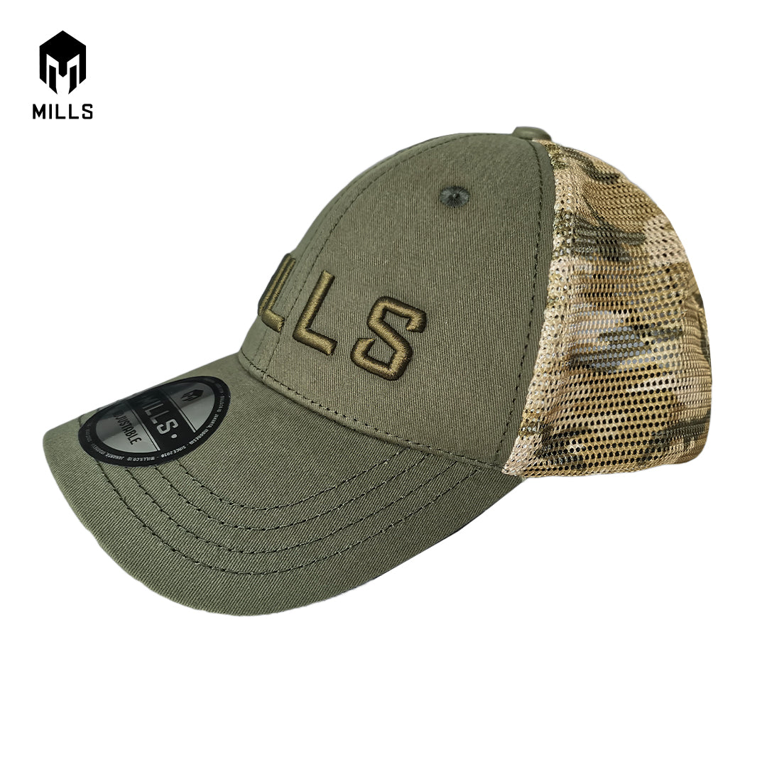 MILLS TOPI CAP TRUCKER OLIVE A4 4013