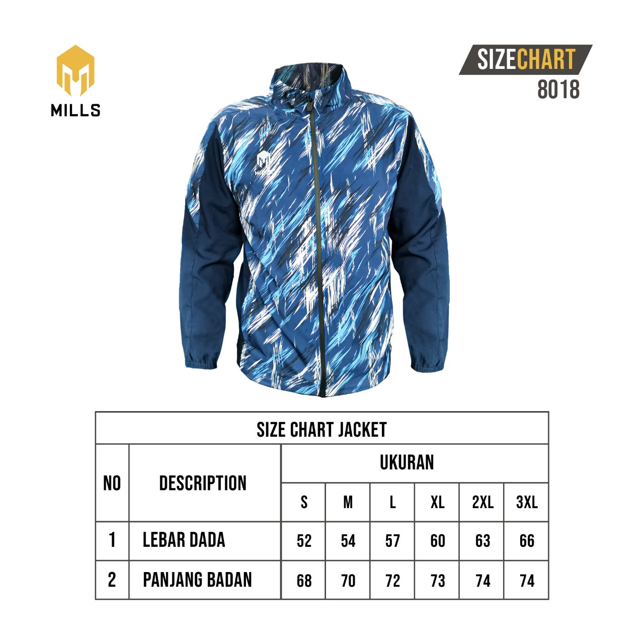 MILLS JAKET OLAHRAGA GRIZZLY CAMO TRACK JACKET 8018