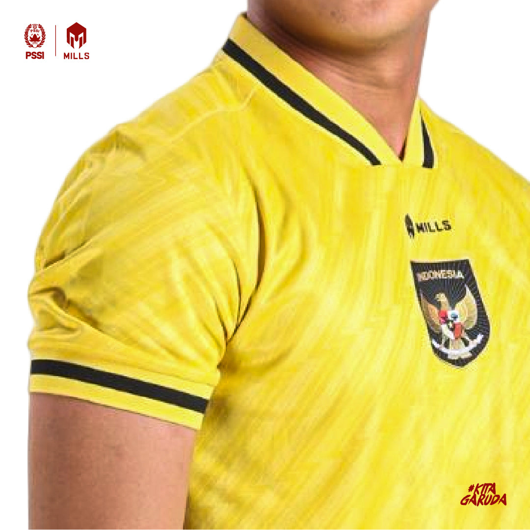 MILLS INDONESIA NATIONAL TEAM JERSEY GK AWAY PLAYER ISSUE 1127INA YELLOW