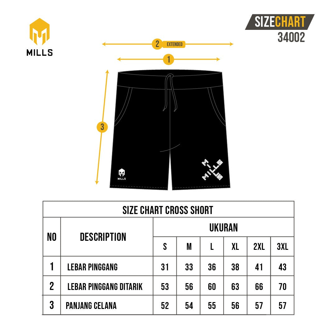 MILLS Celana Training Pendek Cross Short Pants 34002