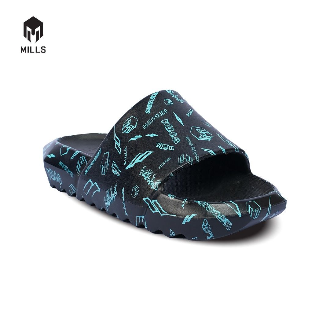 MILLS Sandal Metaslide Graffiti Black / Turquoise 9900803